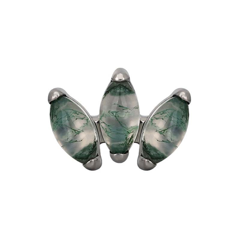 Marquise Fan Moss Agate