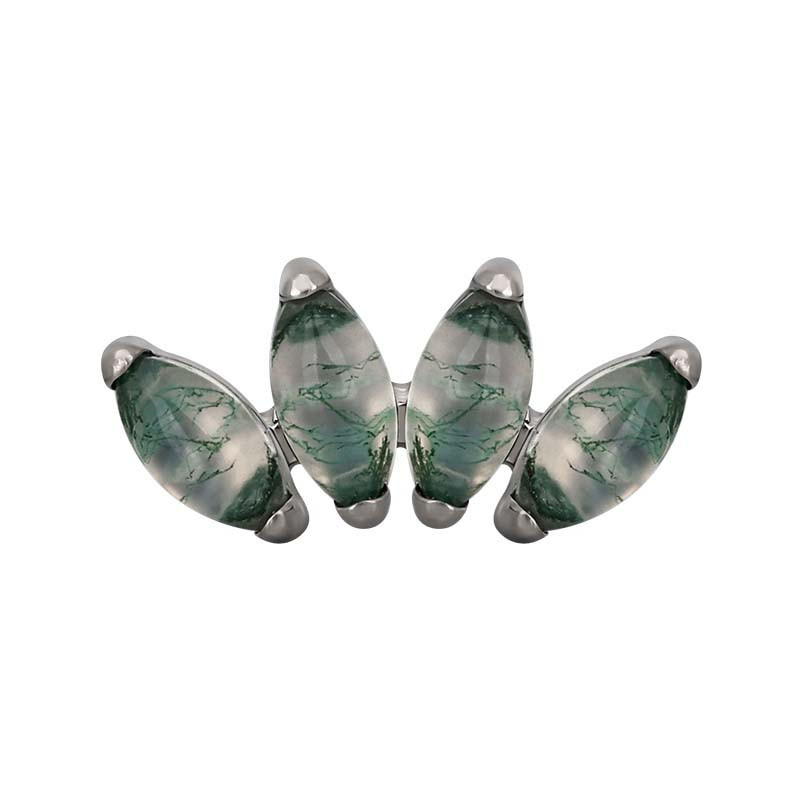 Marquise Fan 4 Moss Agate