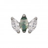 Marquise Fan CZ & Moss Agate