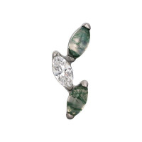 3 Leaf Moss Agate & CZ...