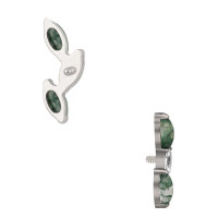 3 Leaf Moss Agate & CZ Marquise