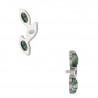 3 Leaf Moss Agate & CZ Marquise