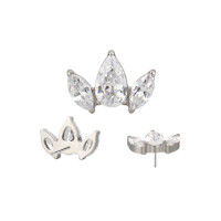 Pear CZ Marquise Fan