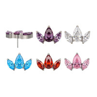 Pear CZ Marquise Fan