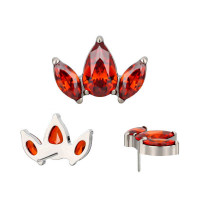 Pear CZ Marquise Fan