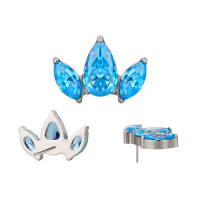 Pear CZ Marquise Fan