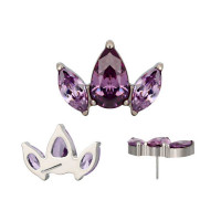 Pear CZ Marquise Fan