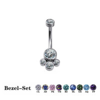 Micro Navel - 3 CZ Curve Cluster