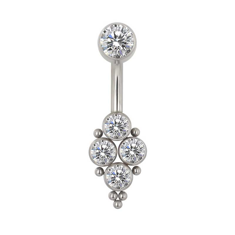 Micro Navel - 4 CZ Adorned