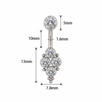 Micro Navel - 4 CZ Adorned