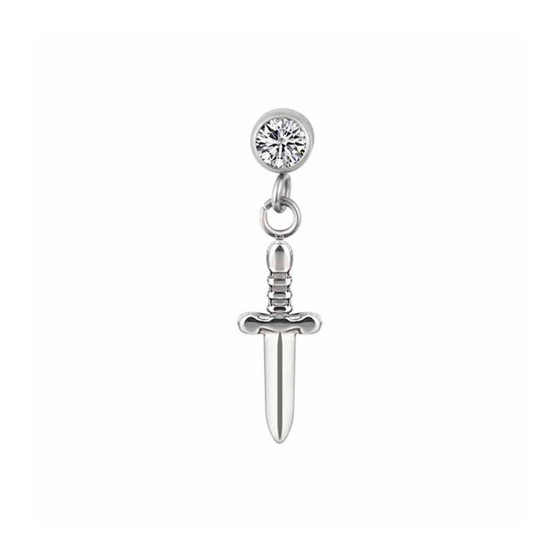 Bezel CZ Dagger Dangle