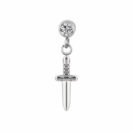 Bezel CZ Dagger Dangle