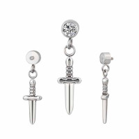 Bezel CZ Dagger Dangle