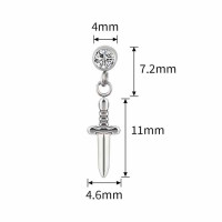 Bezel CZ Dagger Dangle