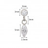 Bezel CZ Marquise Dangle