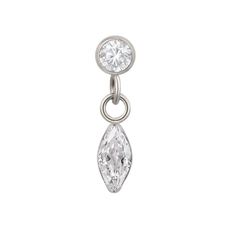 Bezel CZ Marquise Dangle
