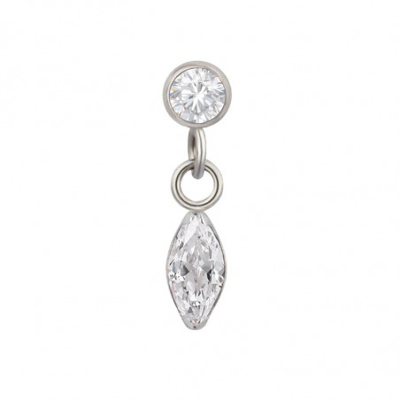 Bezel CZ Marquise Dangle