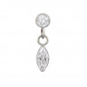 Bezel CZ Marquise Dangle