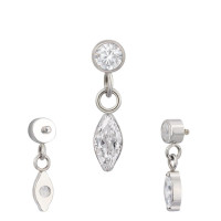Bezel CZ Marquise Dangle