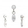 Bezel CZ Marquise Dangle