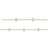 Cadena Prong CZ Dorada (PVD)