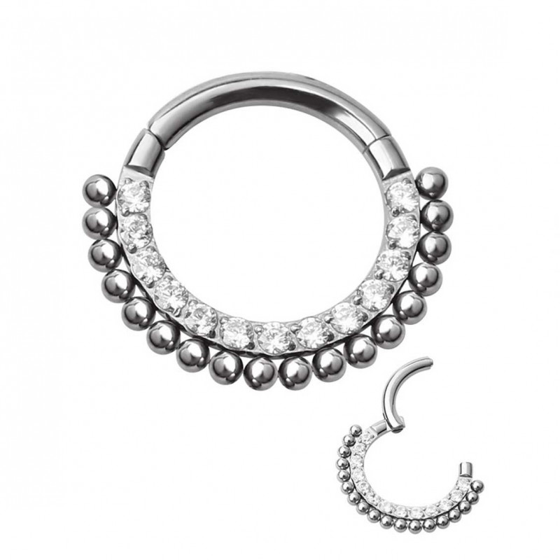 "Barbra" Front CZ Clicker with Balls
