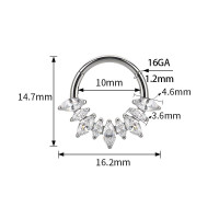 "Iris" 9 Bezel Set Marquise CZ Clicker