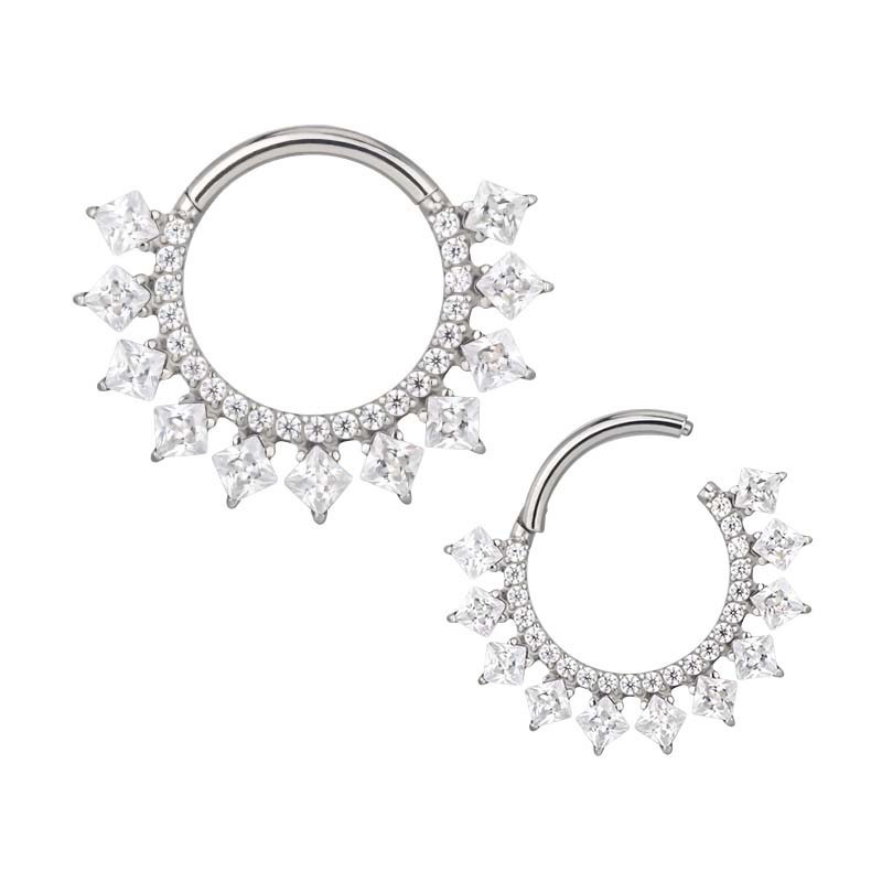 "JENNY" CZ Paved With Square CZ Clicker