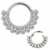 "Kenia" CZ Pave Face With Bezel CZ Clicker