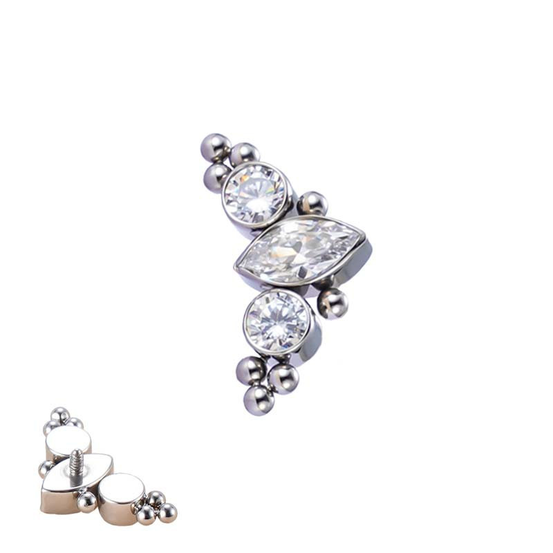Marquise CZ With Balls Cluster