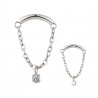 Curved Bar With CZ on Chain