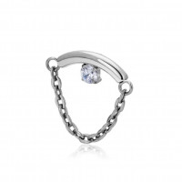 Curved Bar With CZ on Bar