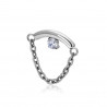 Curved Bar With CZ on Bar