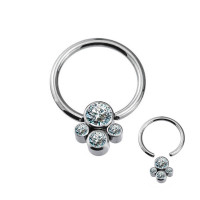 4 CZ Cluster Captive Ring