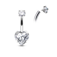 Navel Heart CZ