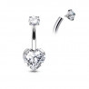 Navel Heart CZ