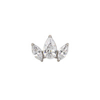 Pear CZ Marquise Fan