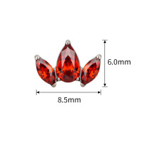 Pear CZ Marquise Fan