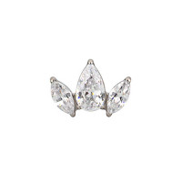 Pear CZ Marquise Fan