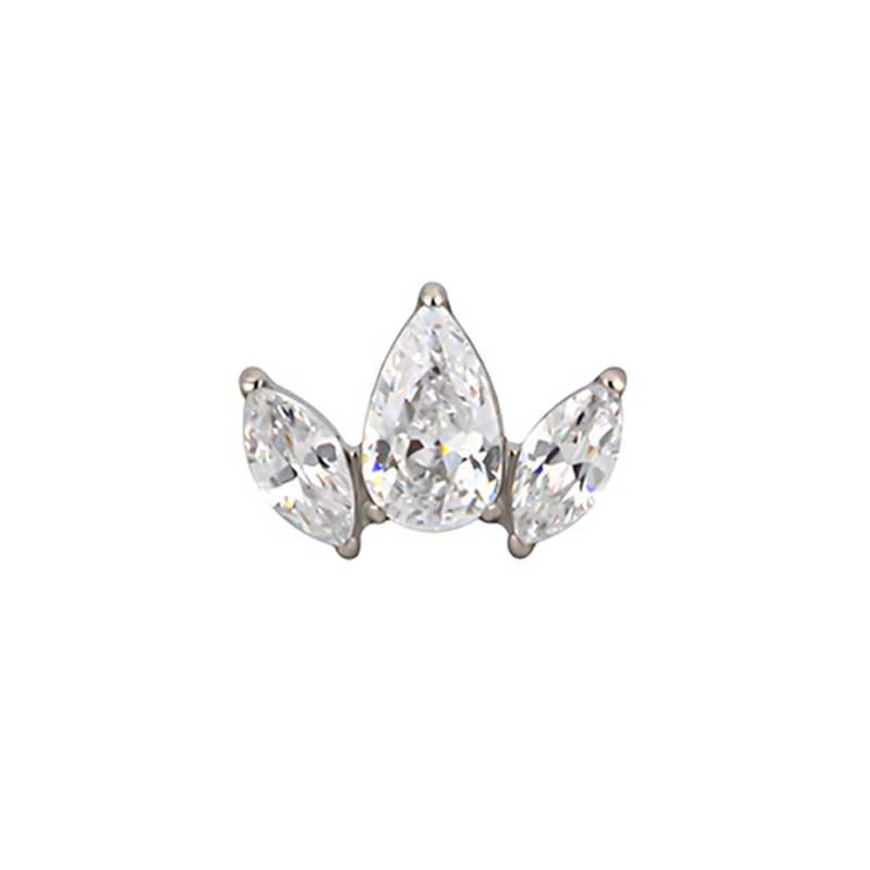 Pear CZ Marquise Fan